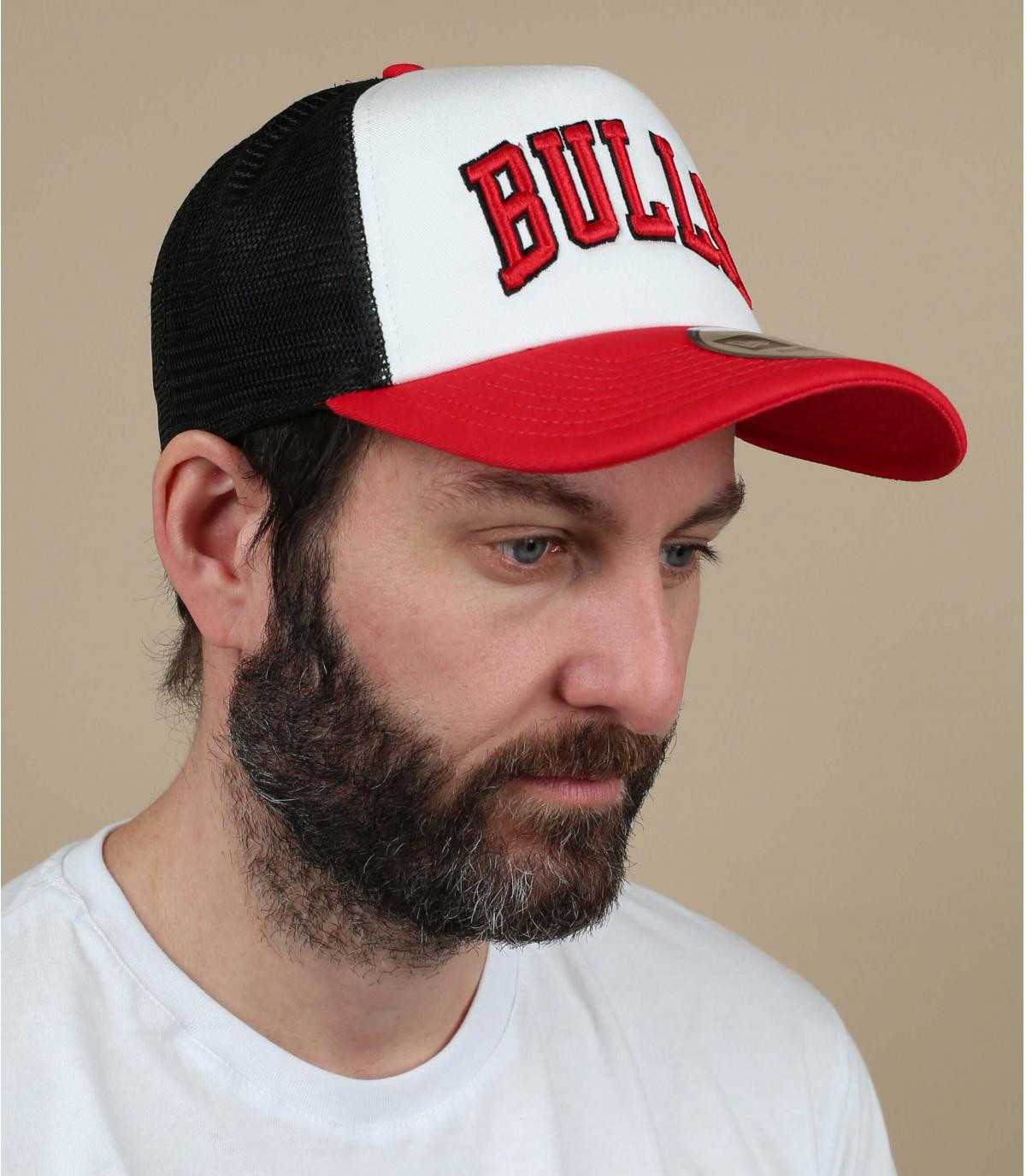 Minimizar Acostado fuego gorro Bulls blanco rojo - Trucker Nba Color Block Bulls New Era : Headict