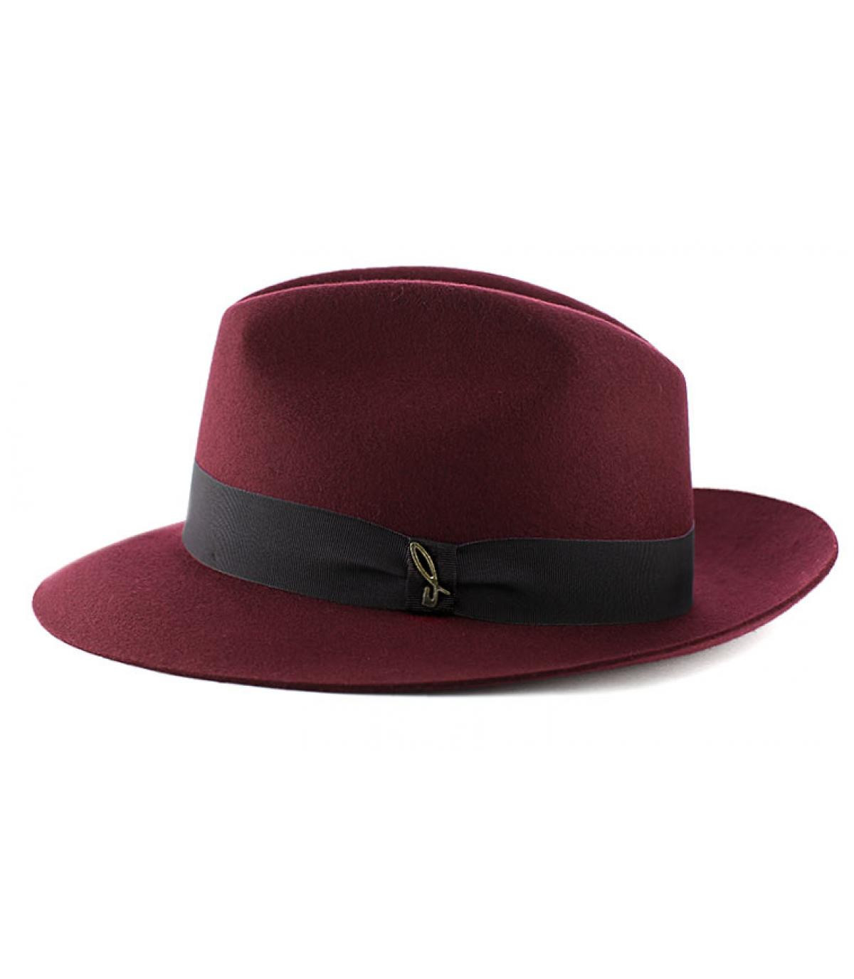 Sombrero mujer feltro lana bordeaux