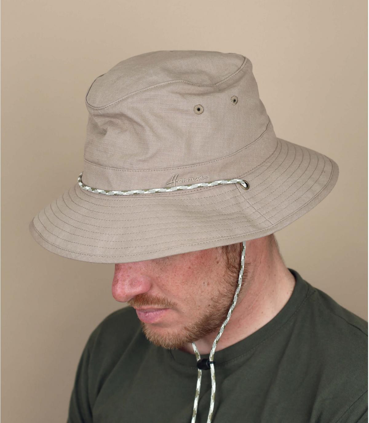 Gorro pescador beis cordón - Wild taupe Herman Headwear Headict