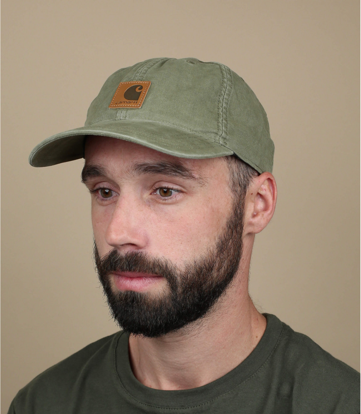 gorra curva parche verde Carhartt - Cap Carhartt odessa army green Carhartt  : Headict